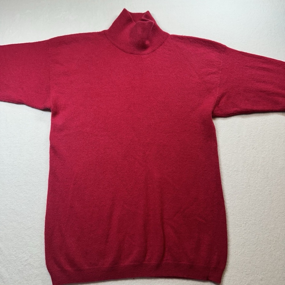 Fenn Wright Manson Pink Turtleneck Sweater L Wool Angora Rabbit Hair